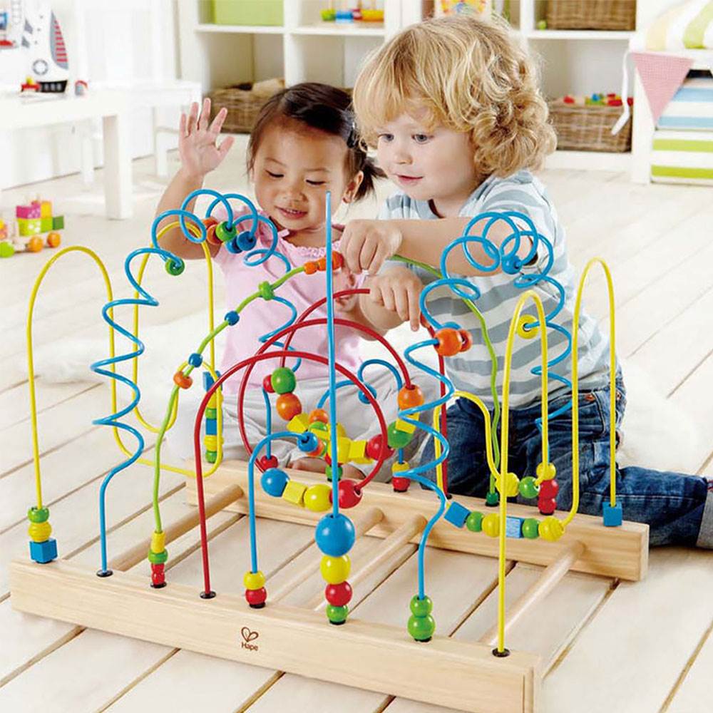 Hape Tunnel Mountain Wooden Toddler Colorful Bead Maze Learning Toy (Open Box)