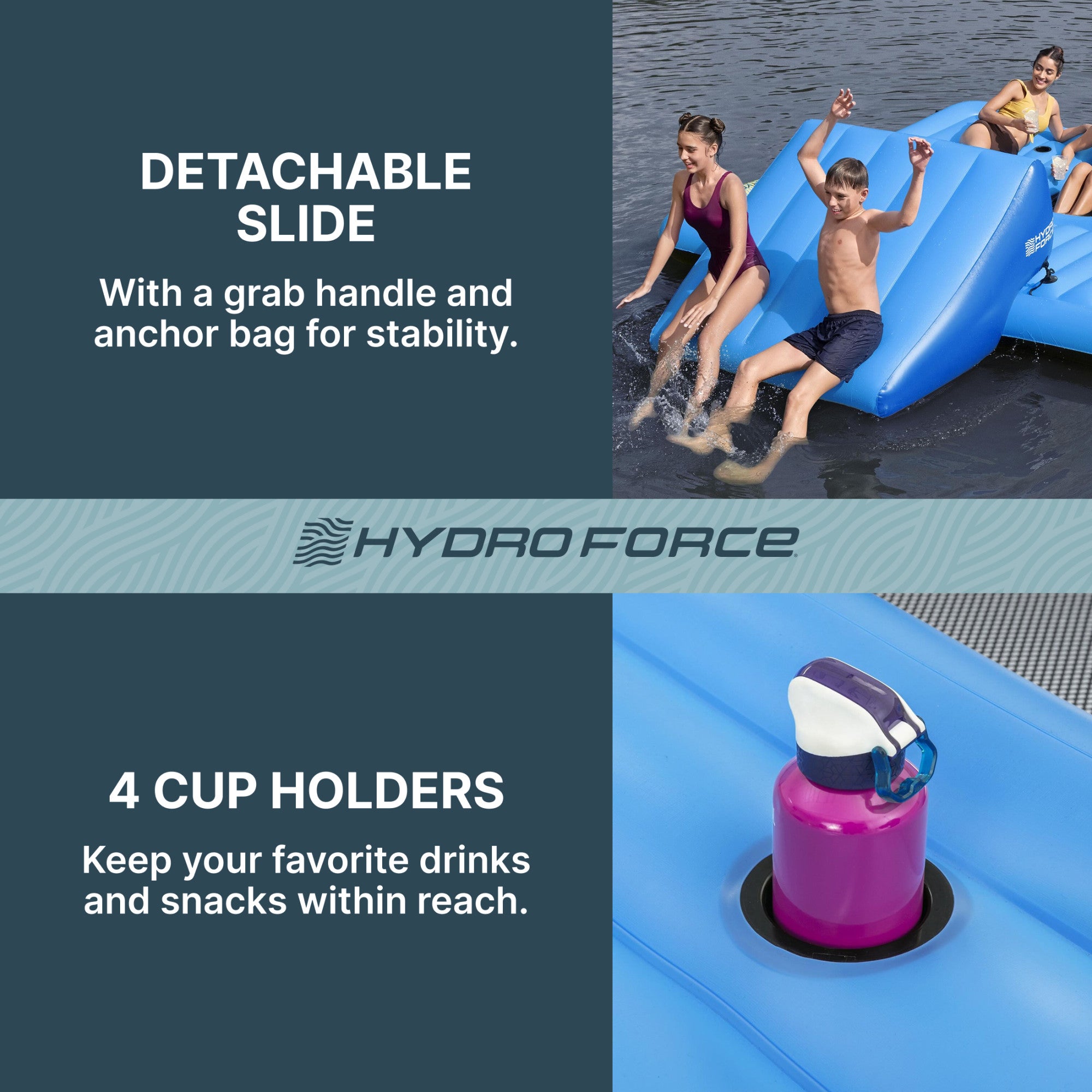Bestway Hydro Force Detachable Summer Slide 5 Person Activity Island (Open Box) - VMInnovations