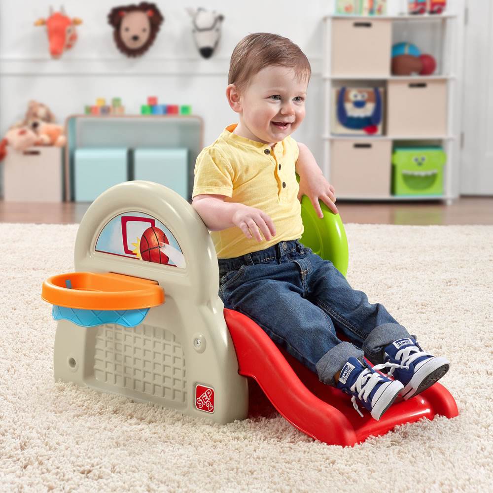 Step2 Basketball Soccer Baseball Sports Tastic Activity Center w/ Slide & Steps