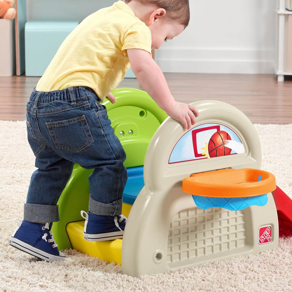 Step2 Basketball Soccer Baseball Sports Tastic Activity Center w/ Slide & Steps