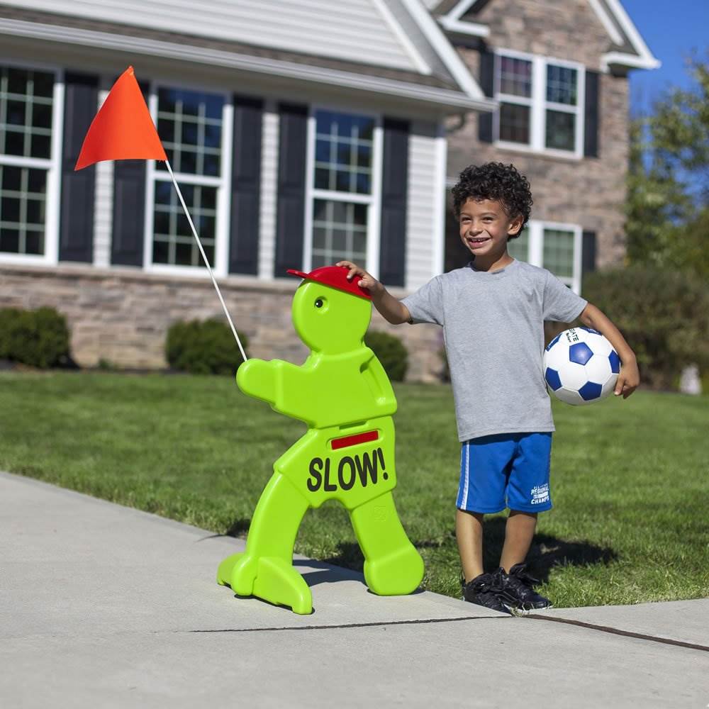 Step2 Kid Alert Warning Children at Play Safety Sign, Neon Green (Open Box)