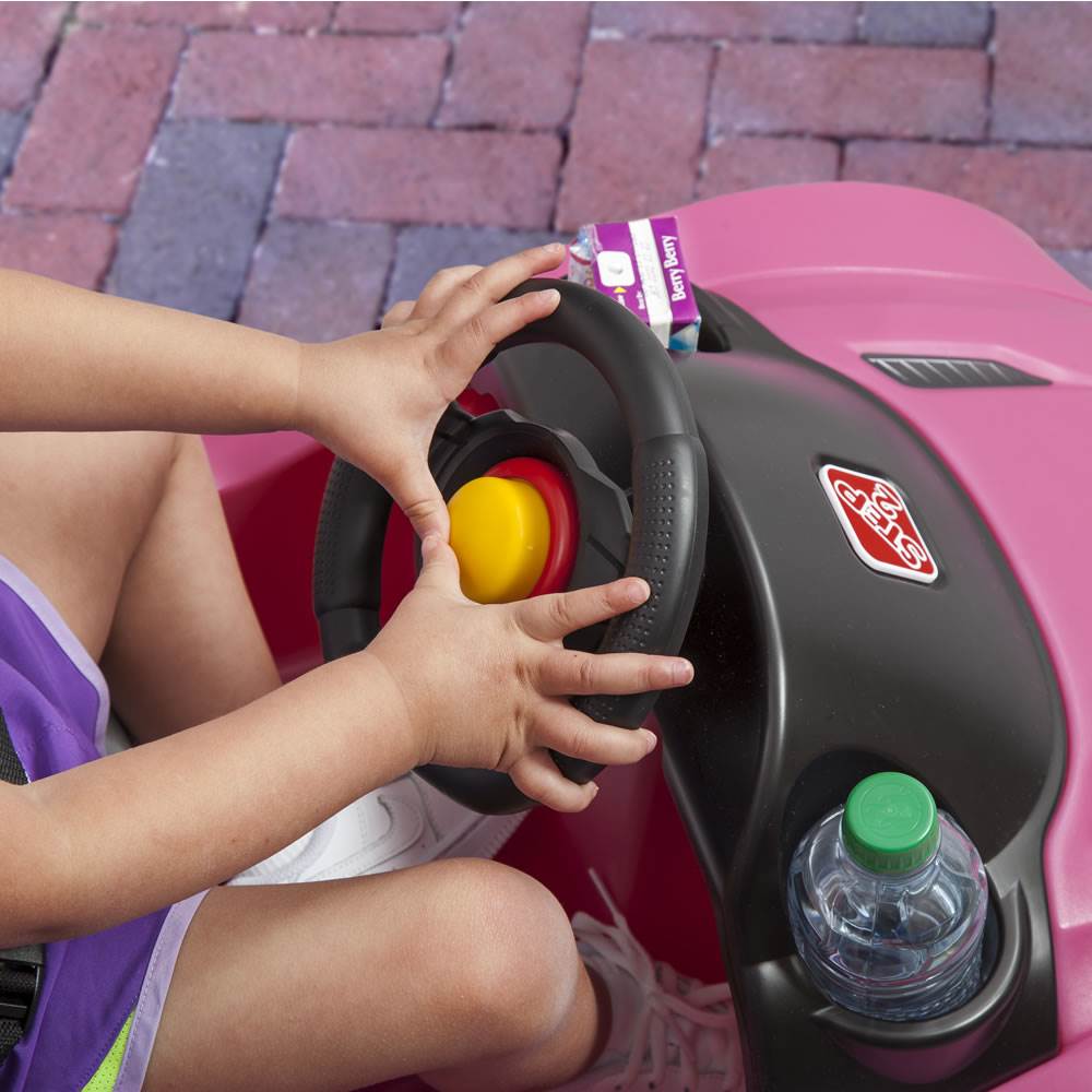 Step2 Whisper Ride Toy Buggy Push Ride On Car w/ Pull Handle, Pink (Open Box) - VMInnovations