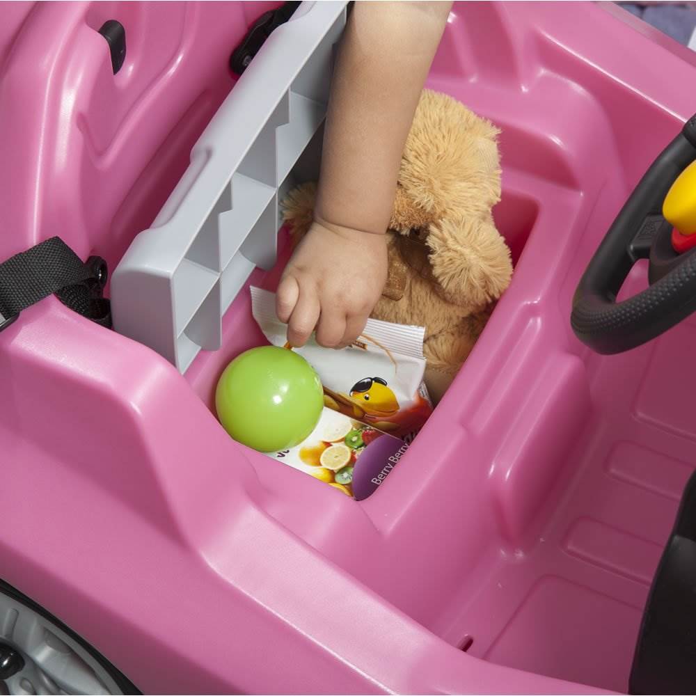 Step2 Whisper Ride Toy Buggy Push Ride On Car w/ Pull Handle, Pink (Open Box) - VMInnovations