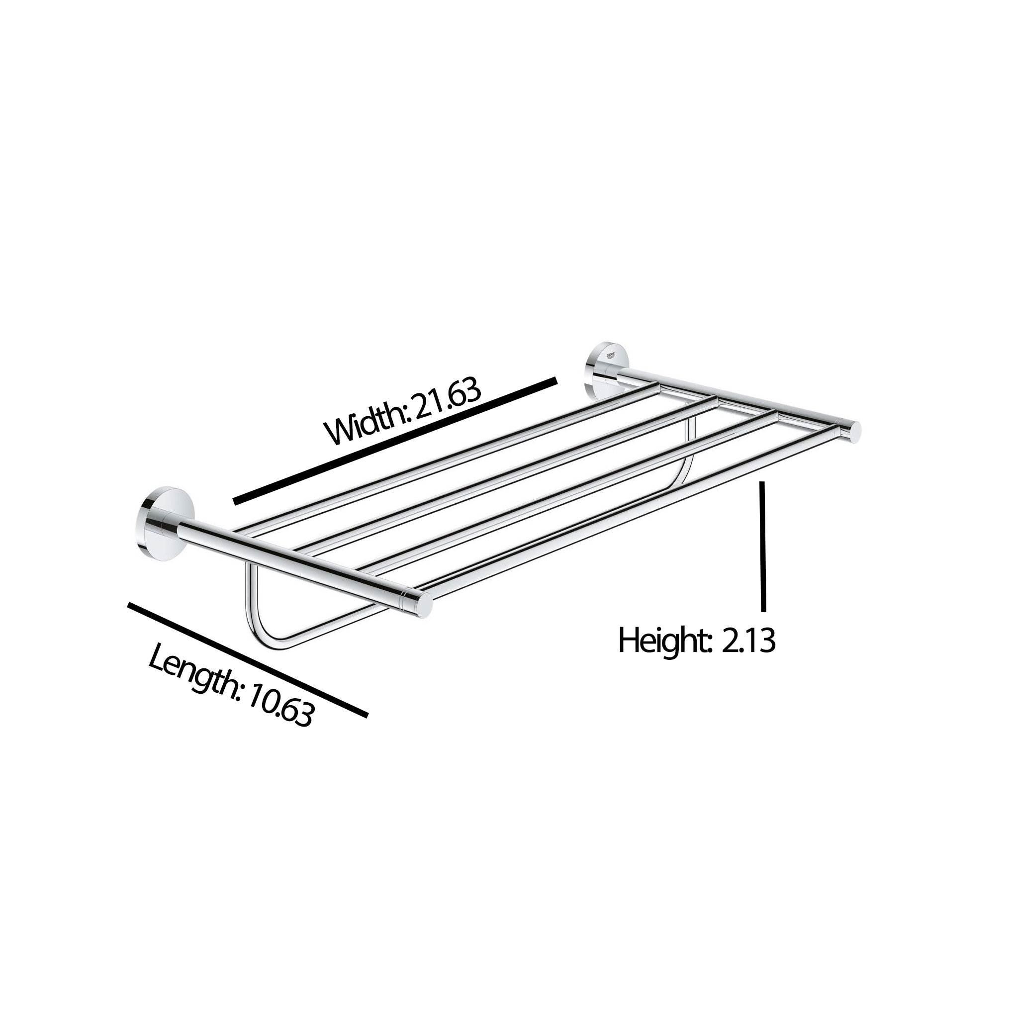 Grohe Essentials 22 Inch 4 Rung Multi Towel Rack with StarLight Chrome Finish