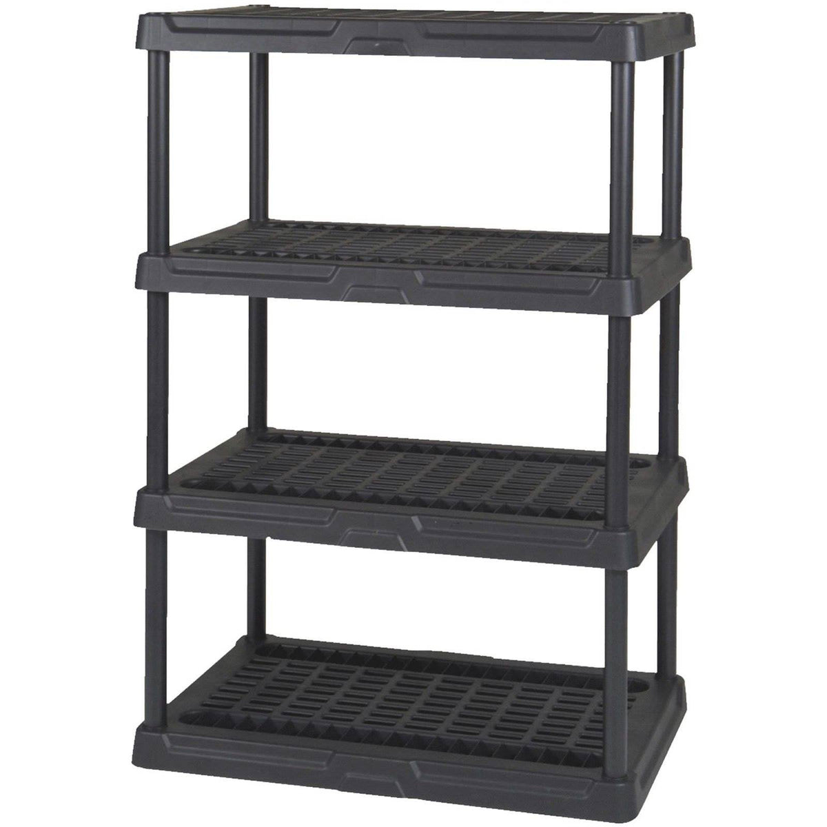Contico 4-Tier Resin Outdoor Storage Shelf + Latching 20 Gallon Tote (7 Pack)