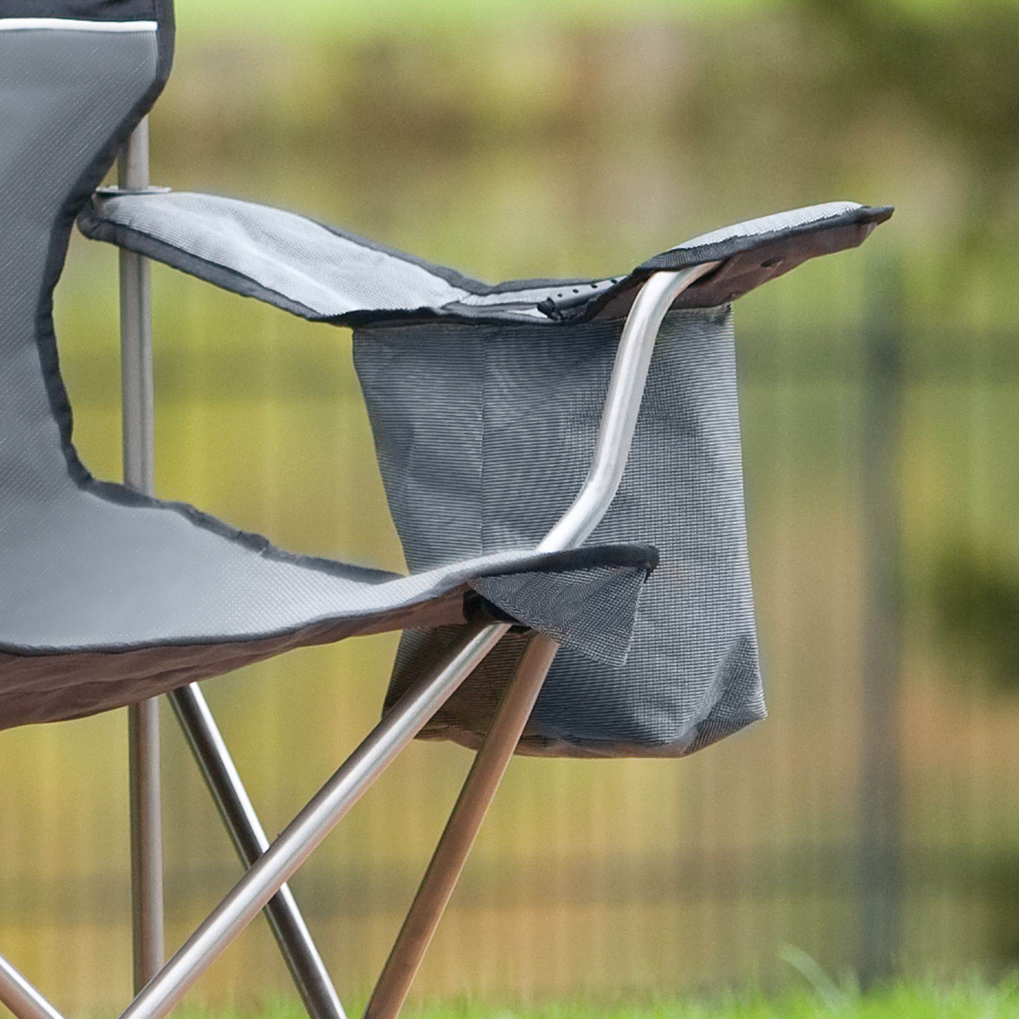 Coleman Oversized Quad Chair with Cooler and Cup Holder, Black/Gray | 2000020256