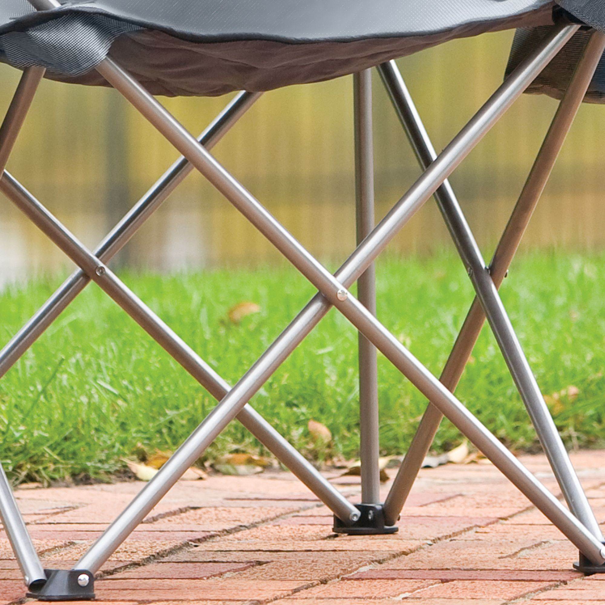 Coleman Oversized Quad Chair with Cooler and Cup Holder, Black/Gray | 2000020256