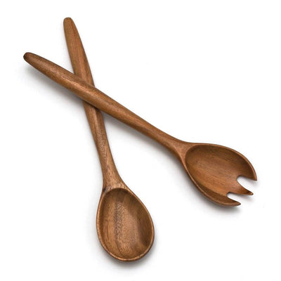 Lipper International Acacia Wooden Salad Serving Bowl and 12 Inch Salad Servers