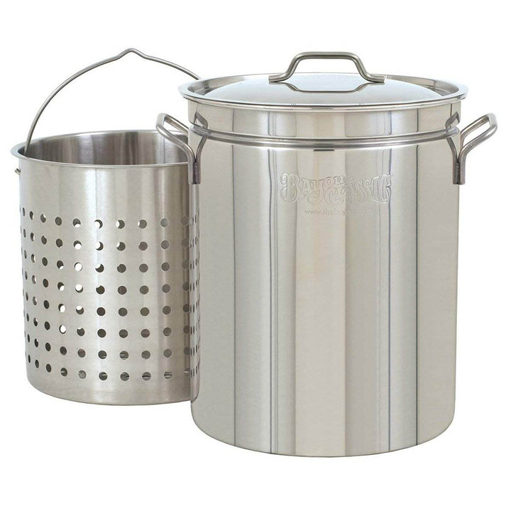Bayou Classic Large 36 Qt Stainless Steel Stockpot/Steamer & Handy Basket (Used)