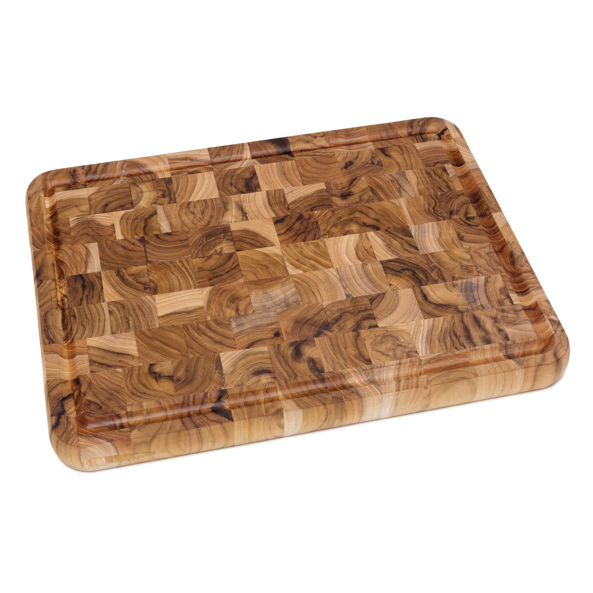 Lipper Teak Edge Grain Wooden 16" x 12" Cutting Board & 16" x 12" Chopping Block