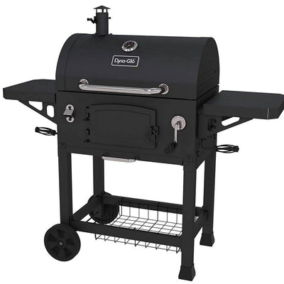 Dyna Glo Heavy Duty Outdoor Patio Portable BBQ Smoke Stack Charcoal Grill, Black