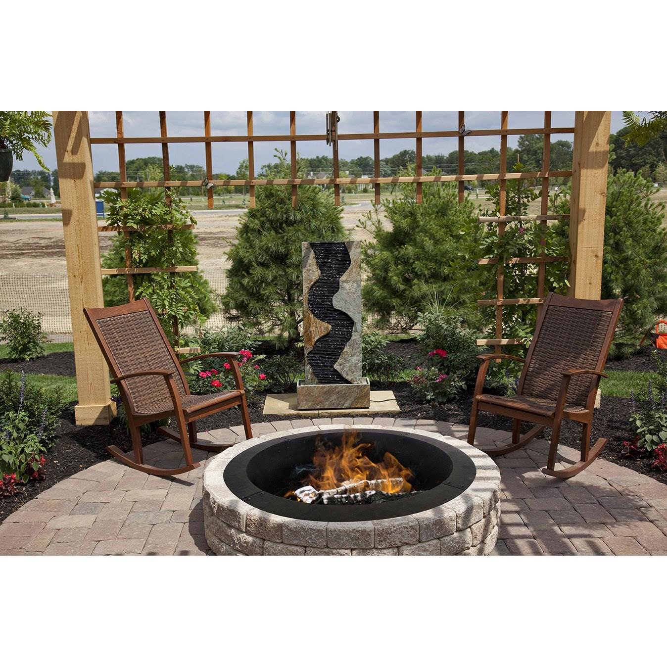 Pleasant Hearth 28 Inch Outdoor Garden and Patio Round Fire Pit Ring (Used)