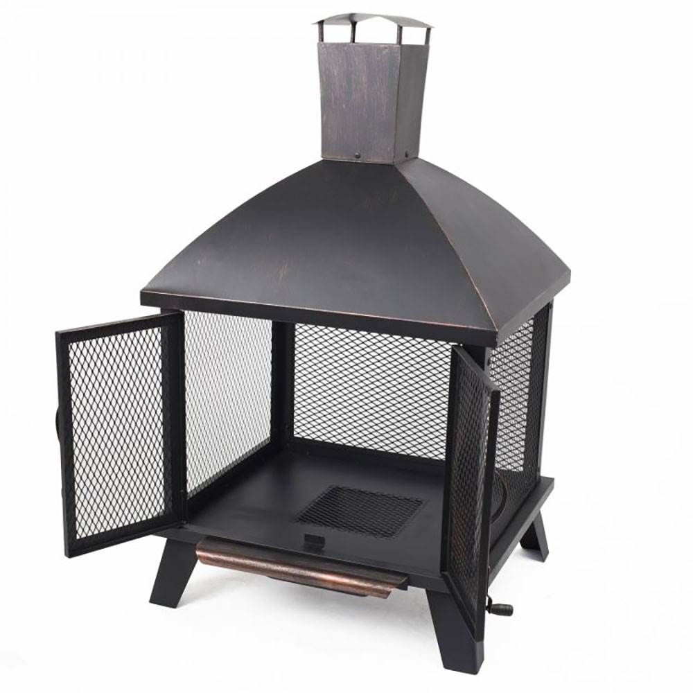 Pleasant Hearth Stratford Wood Burning Outdoor Backyard Patio Fire House Pit