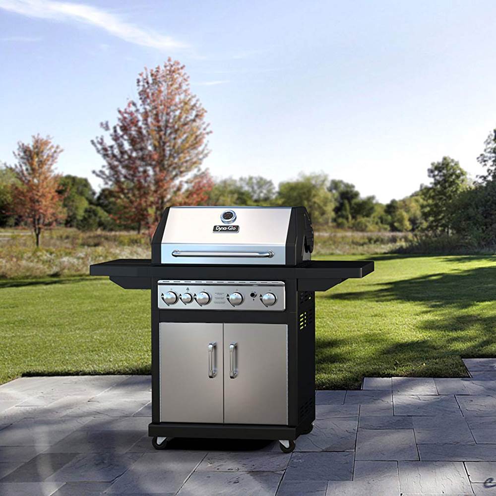 Dyna Glo DGE Series 60,000 BTU Stainless Steel Propane 4 Burner Outdoor Grill