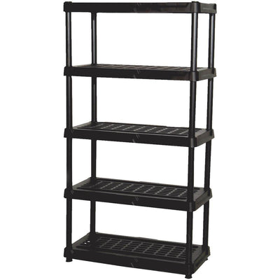 Contico 5-Tier Outdoor Storage Shelf + Life Story 20 Gal Storage Tote (7 Pack)
