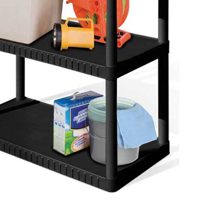 Contico 4-Tier Resin Garage Storage Shelf + Life Story 20 Gal Storage Tote (7)