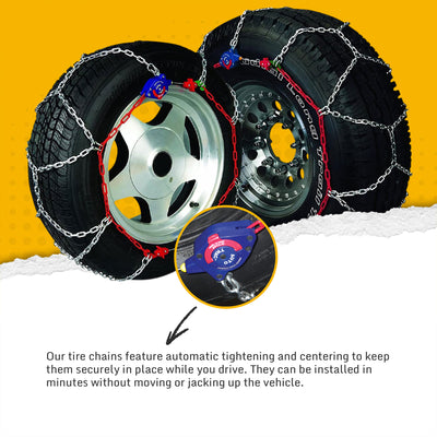 Auto-Trac Series 2300 Pickup Truck/SUV Traction Snow Tire Chains, Pair (2 Pack)