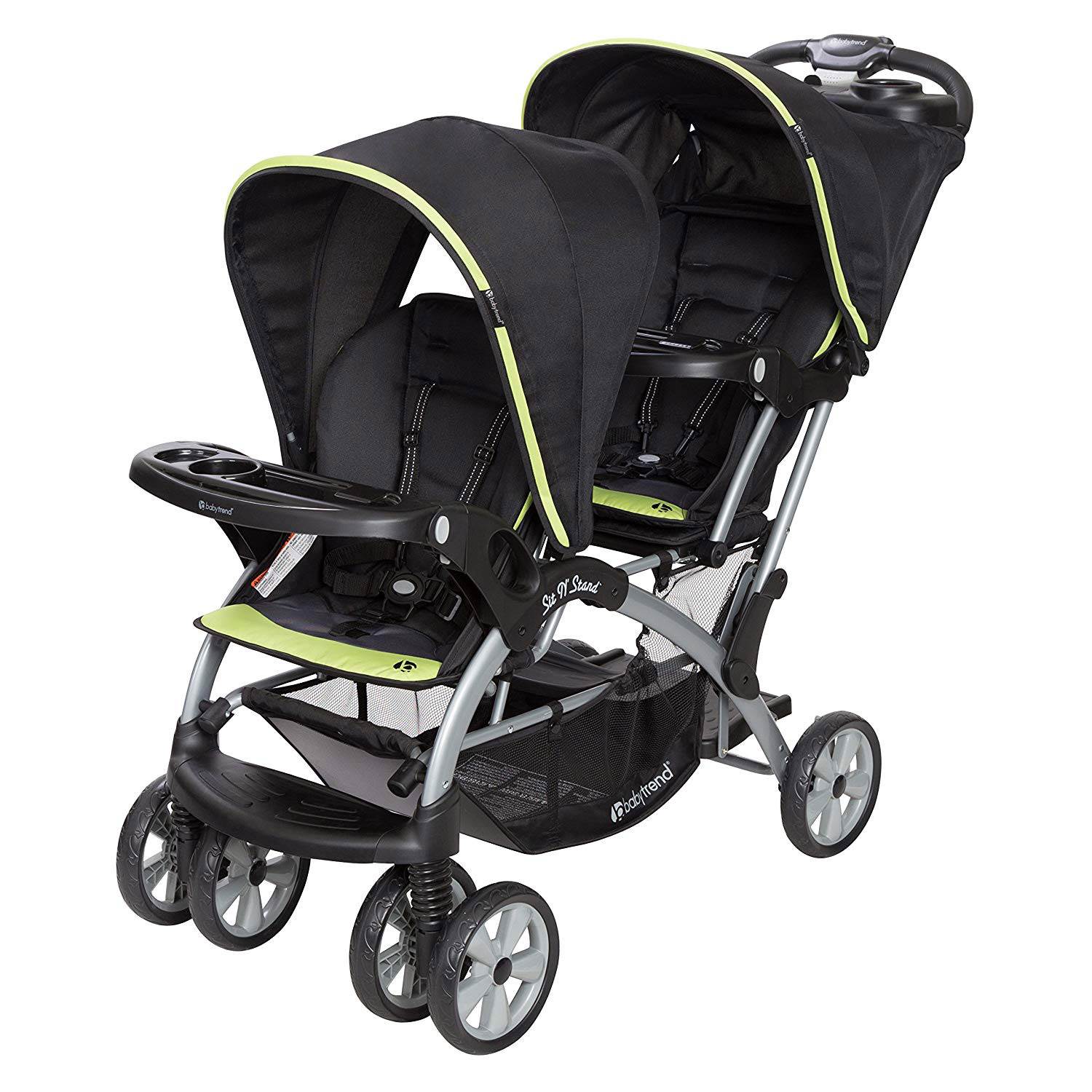 Baby Trend Sit N' Stand Double Stroller, Optic Green (Open Box)
