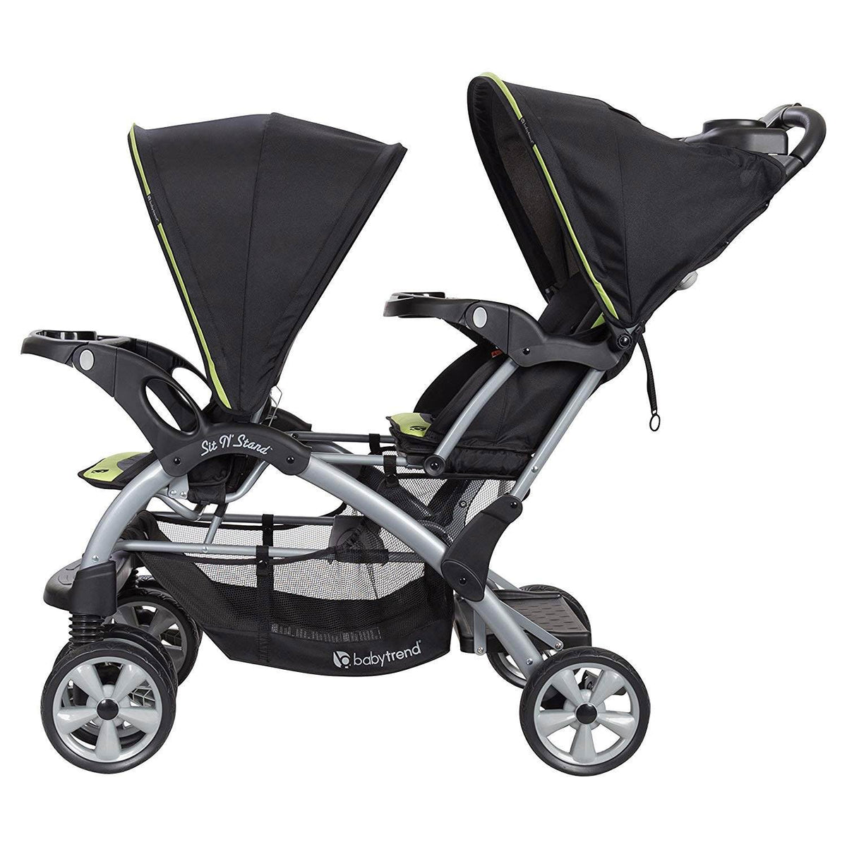 Baby Trend Sit N' Stand Double Stroller, Optic Green (Open Box)
