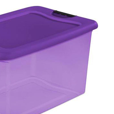 Sterilite Purple 64 Quart Latching Plastic Storage Box Container Tote (6 Pack)