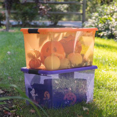 Sterilite Purple 64 Quart Latching Plastic Storage Box Container Tote (6 Pack) - VMInnovations