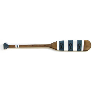 Stratton Home Decor Striped Oar Nautical Fishing Boat with Hooks (Open Box) - VMInnovations
