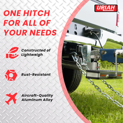 Uriah AlumaTow Adjustable Aluminum Tow Truck Car Trailer Hitch Mount 6 Inch Drop - VMInnovations