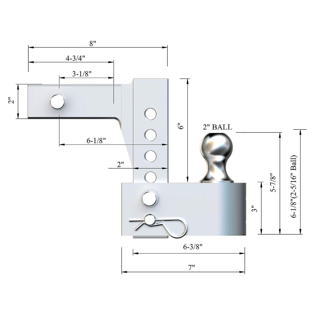 Uriah AlumaTow Aluminum Tow Trailer Hitch Mount 6" Drop (Open Box) - VMInnovations
