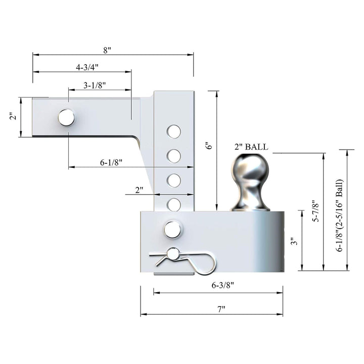 Uriah AlumaTow Aluminum Tow Trailer Hitch Mount 6" Drop (Open Box) - VMInnovations