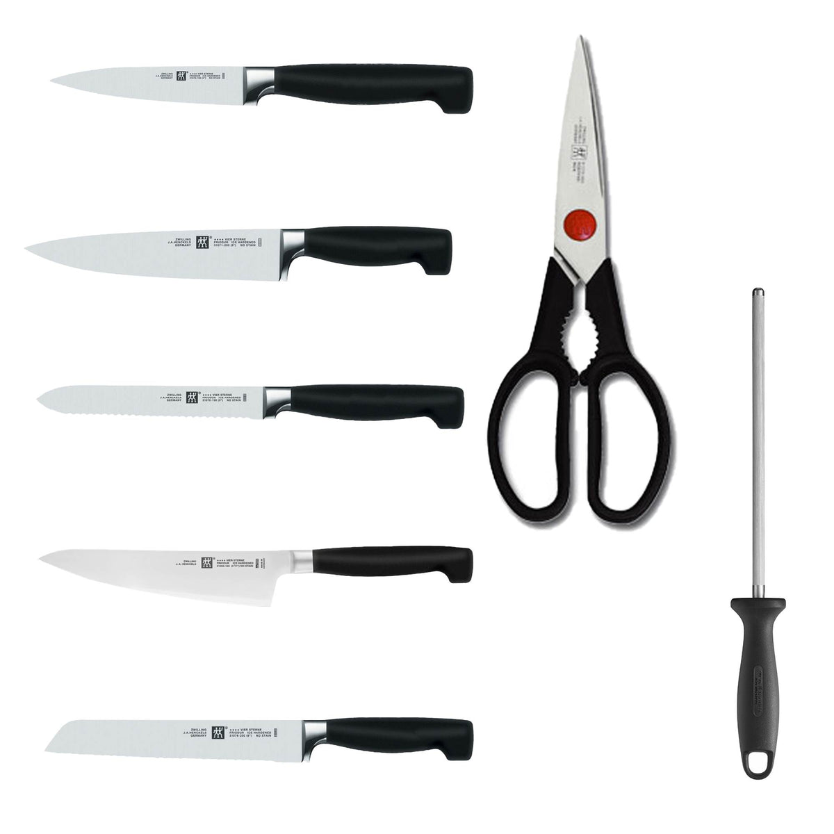Zwilling JA Henckels Four Star Anniversary 8 Piece Friodur Blade Knife Block Set