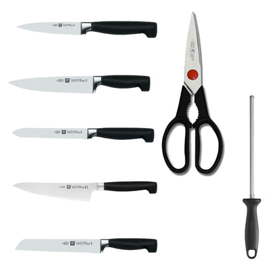 Zwilling JA Henckels Four Star Anniversary 8 Piece Friodur Blade Knife Block Set