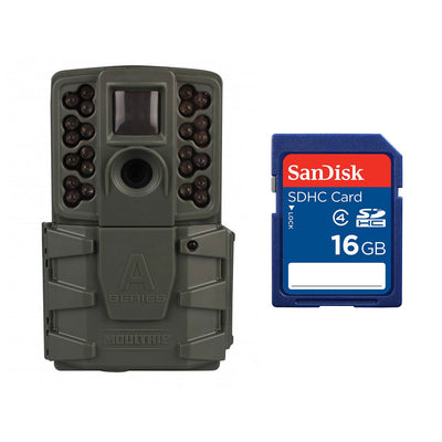 Moultrie A-25i 12MP No Glow Infrared Game Trail Camera + 16GB SD Memory Card
