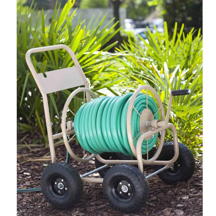Liberty Garden 4 Wheel 300 Foot Steel Frame Water Hose Reel Cart (Open Box)