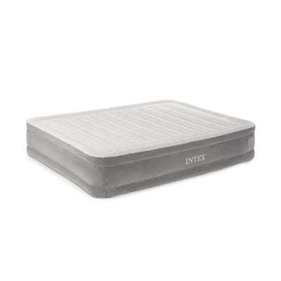 Intex PVC Dura-Beam Series Mid Rise Airbed with Built In Electric Pump, Full