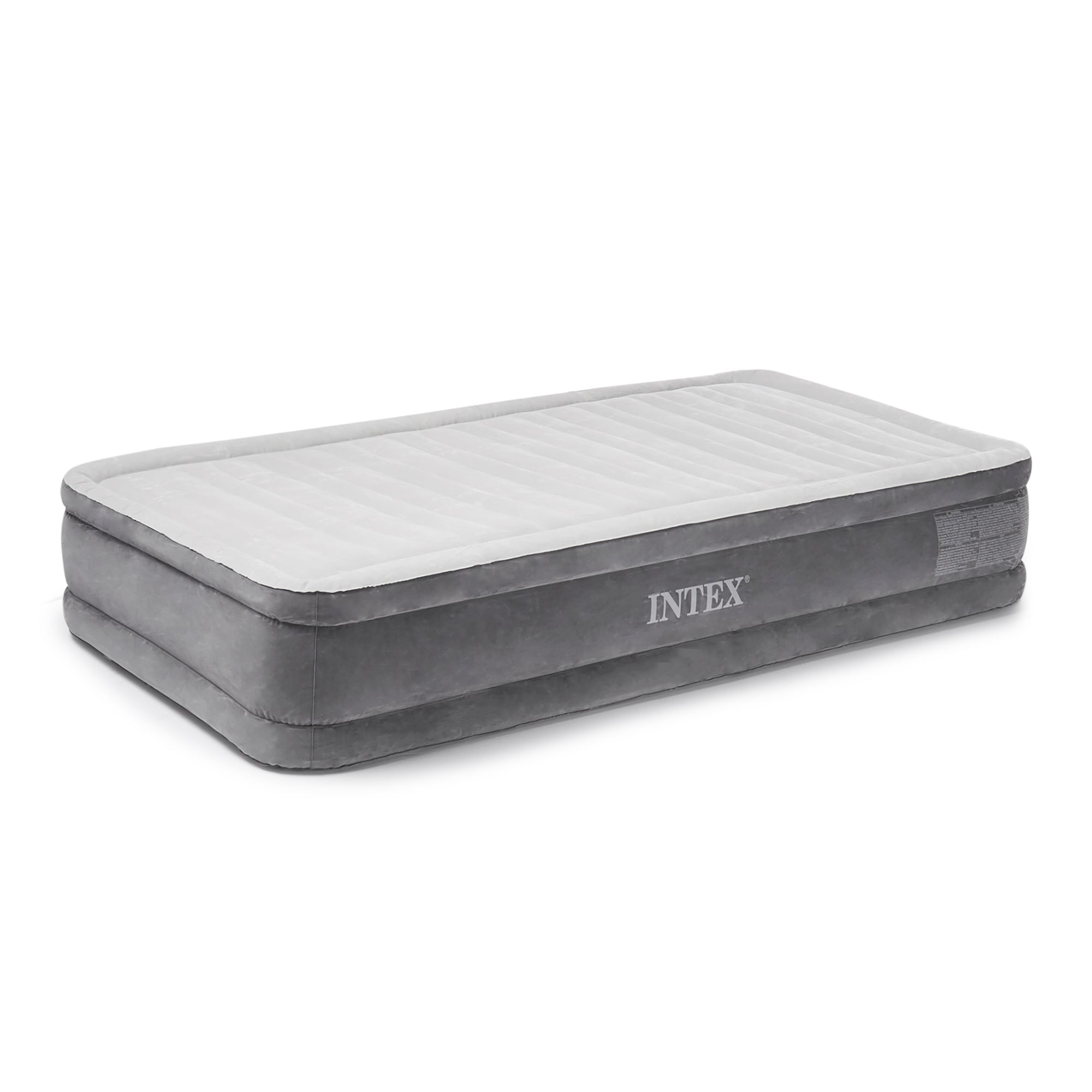 Intex PVC Dura-Beam Series Mid Rise Airbed with Built In Electric Pump, Twin