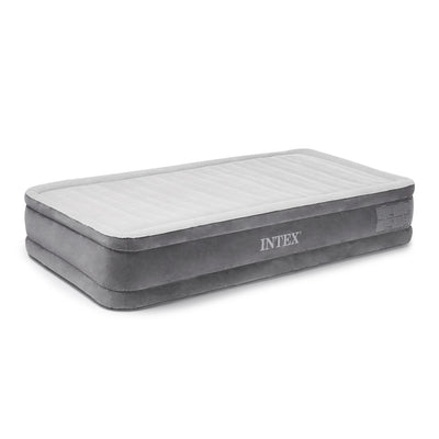 Intex PVC Dura-Beam Series Mid Rise Airbed with Built In Electric Pump, Twin