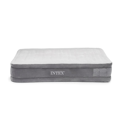 Intex PVC Dura-Beam Series Mid Rise Airbed with Built In Electric Pump, Twin