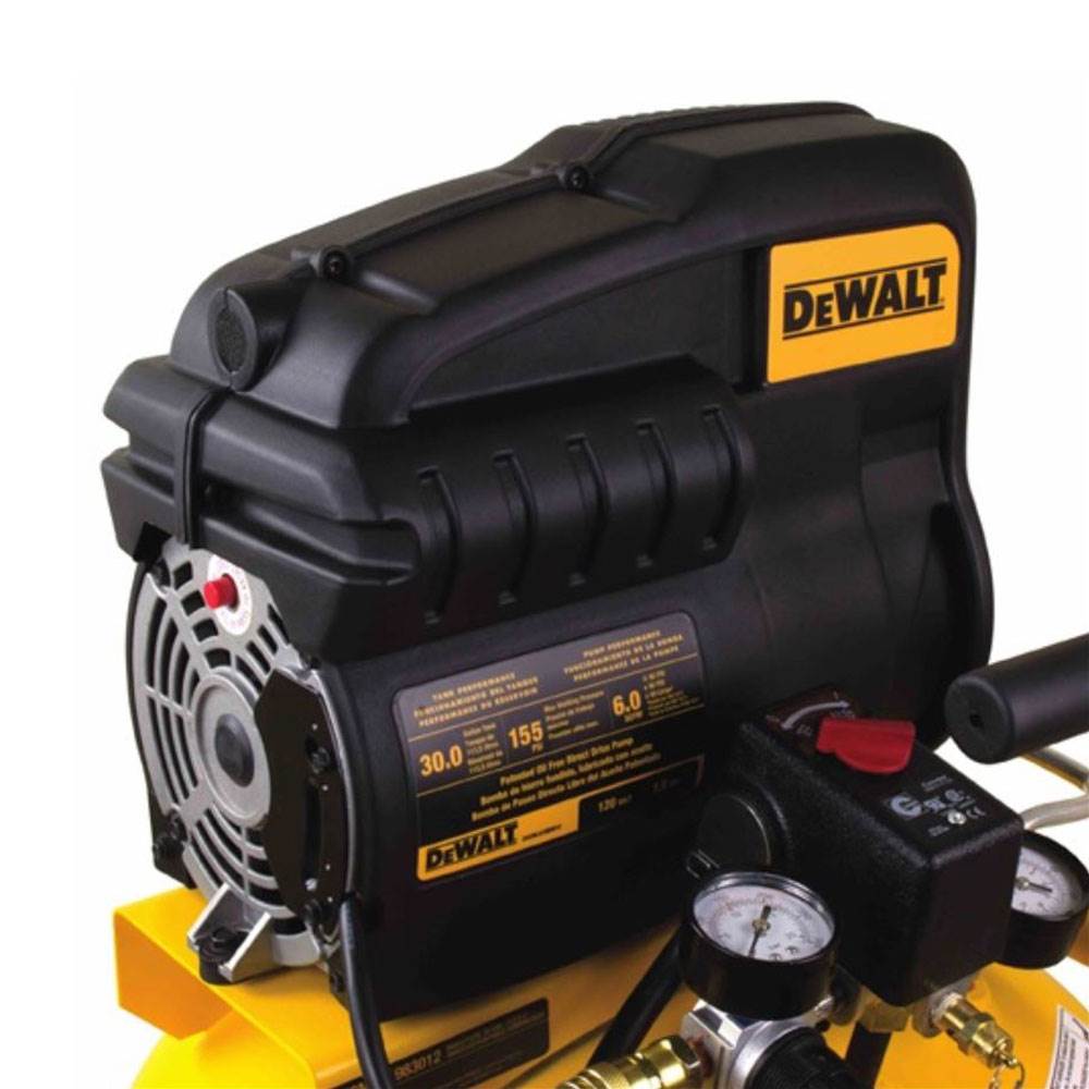 DeWalt Portable 30 Gallon Oil Free Electric Motor Vertical Air Compressor Tank