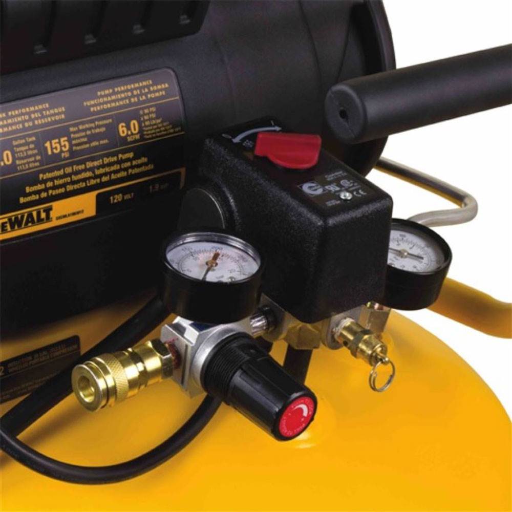 DeWalt Portable 30 Gallon Oil Free Electric Motor Vertical Air Compressor Tank