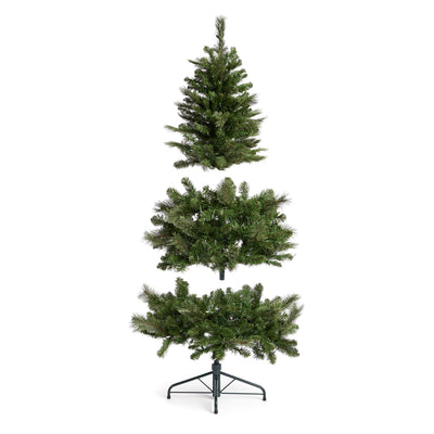 Home Heritage Cascade Quick Set 5 Foot 250 LED Pre-Lit Artificial Christmas Tree