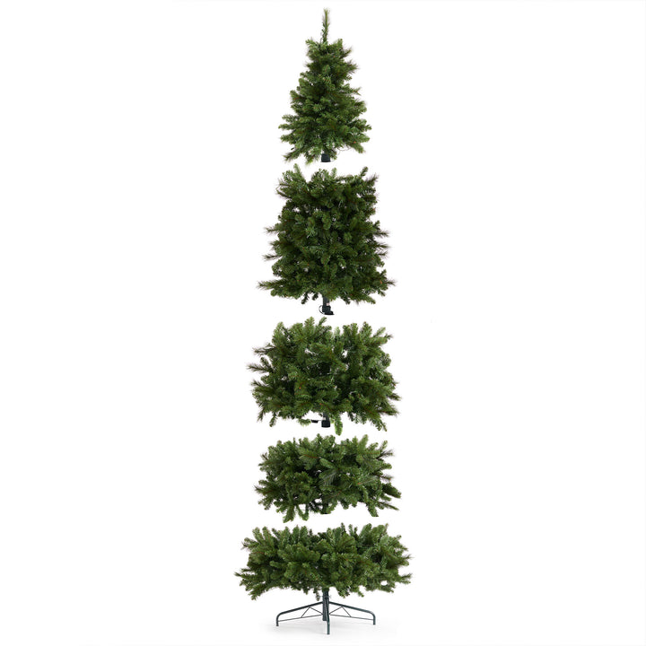 Home Heritage Cascade Quick Set 12 Ft 800 LED Pre-Lit Artificial Christmas Tree - VMInnovations