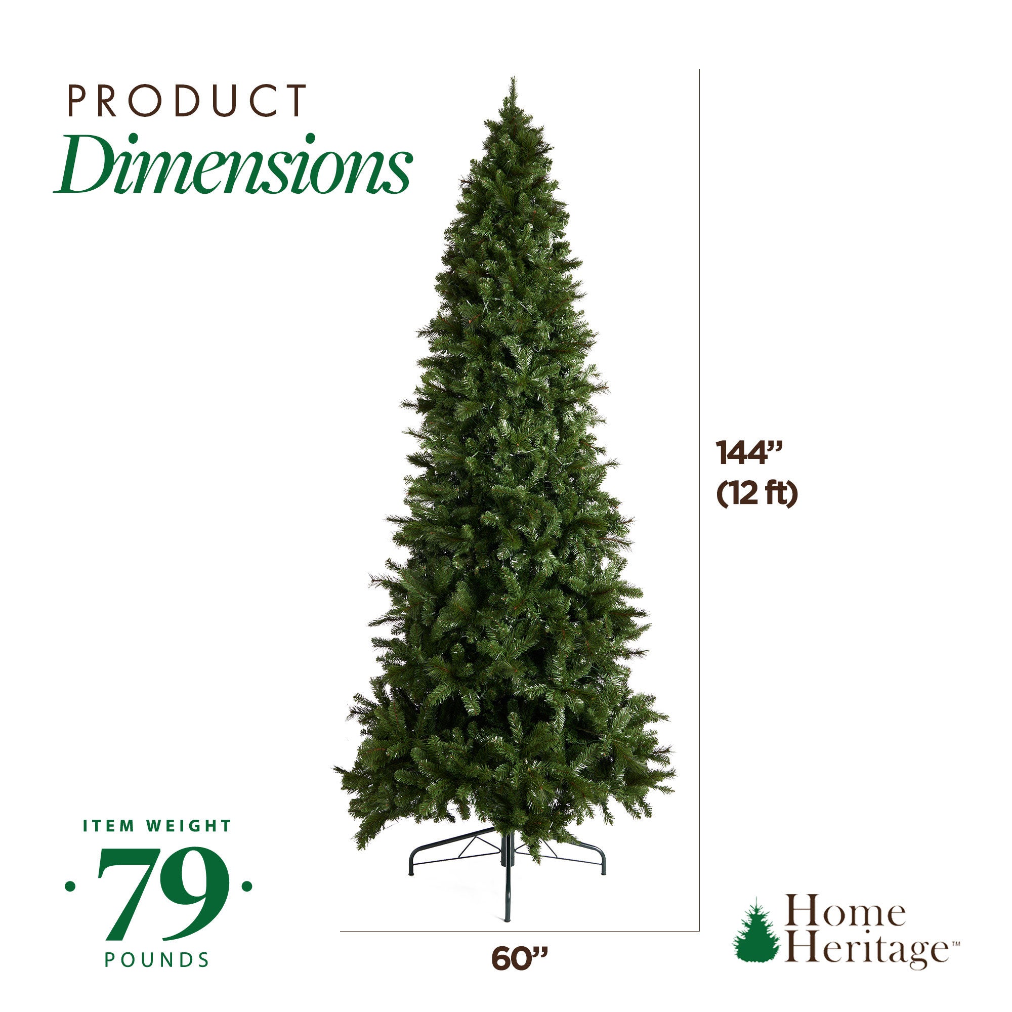 Home Heritage Cascade Quick Set 12 Ft 800 LED Pre-Lit Artificial Christmas Tree