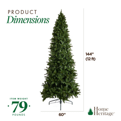 Home Heritage Cascade Quick Set 12 Ft 800 LED Pre-Lit Artificial Christmas Tree