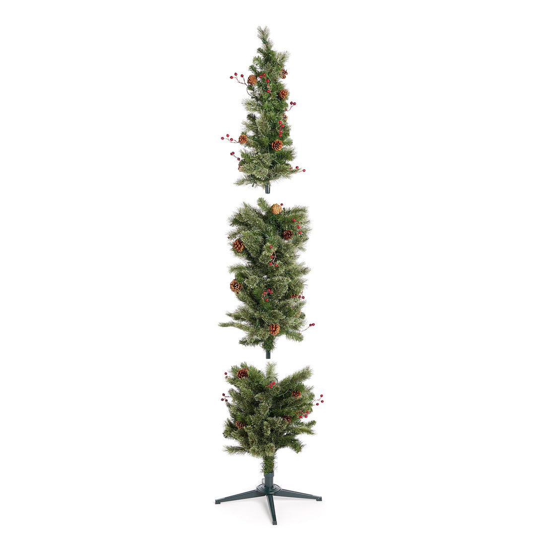 Home Heritage Stanley 7 Ft Skinny Pine Pre Lit Christmas Tree (For Parts) - VMInnovations
