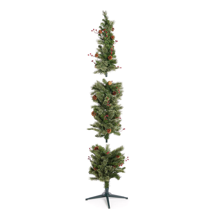 Home Heritage Stanley 7 Ft Skinny Pine Pre Lit Christmas Tree (For Parts) - VMInnovations