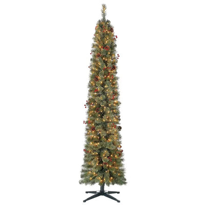 Home Heritage Stanley 7 Ft Skinny Pine Pre Lit Christmas Tree (For Parts) - VMInnovations