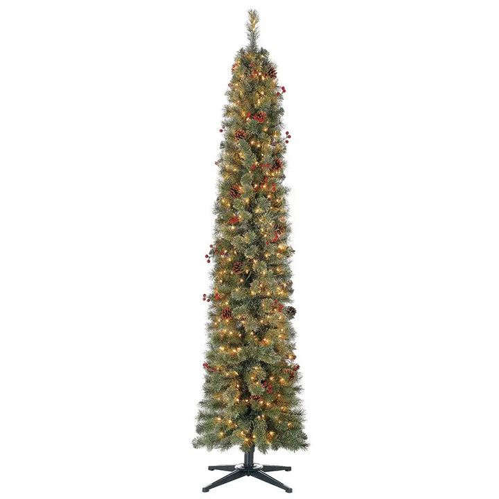 Home Heritage Stanley 7 Ft Skinny Pine Pre Lit Christmas Tree (For Parts) - VMInnovations