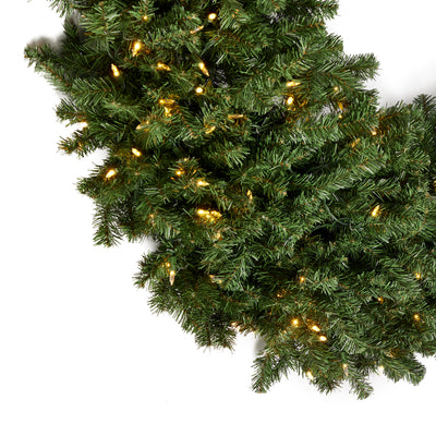 Home Heritage Pre-lit 60in Wreath + 9ft Artificial Cascade Pine Christmas Tree - VMInnovations