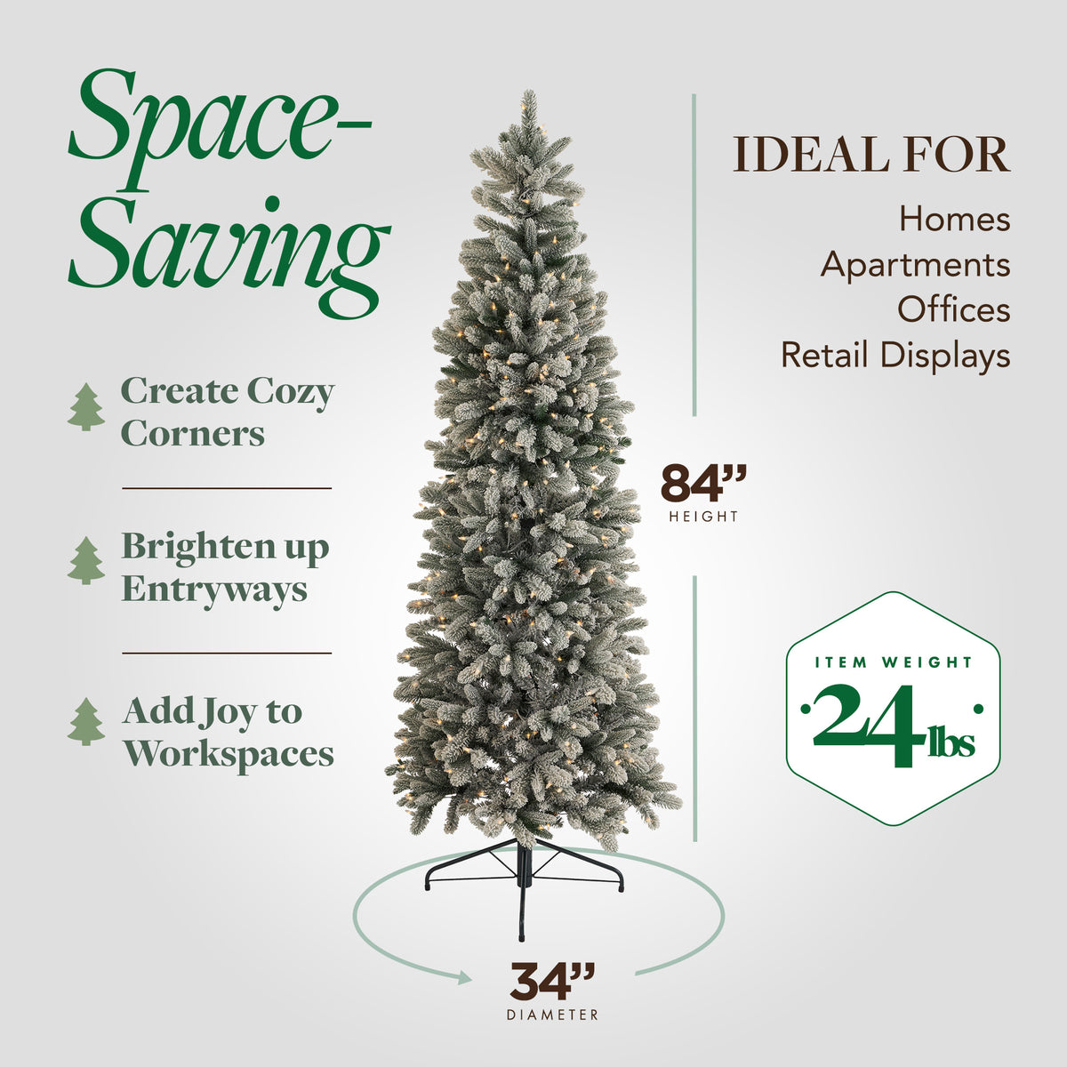 Home Heritage 7 Ft Frosted Alpine Flocked Christmas Tree with Lights (For Parts)