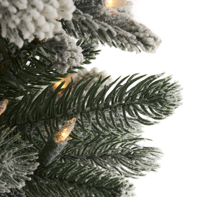 Home Heritage 7' Frosted Alpine Quick Set Pre Lit Christmas Tree (Open Box)